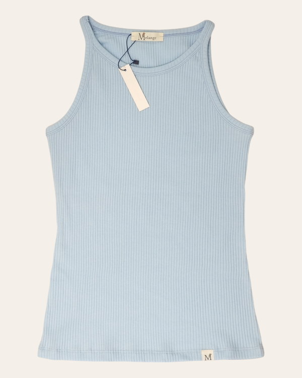 تاپ رکابی بیسیک کبریتی رنگ آبی آسمانی