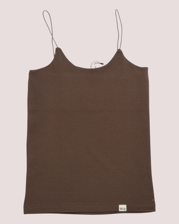 تاپ کبریتی کشی مدل بند قیطونی رنگ موکا