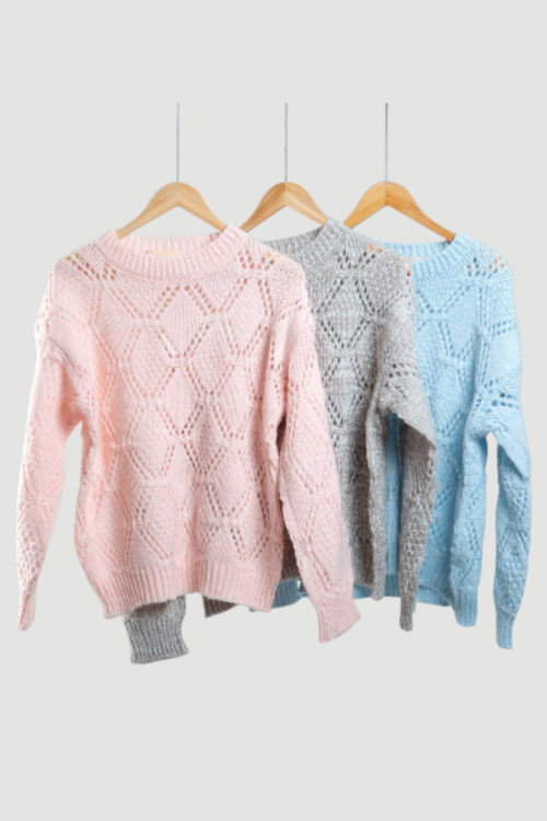 بلوز بافت نرم فری سایز در سه رنگ صورتی،آبی،طوسی