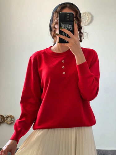 بلوز بافت رنگ قرمز