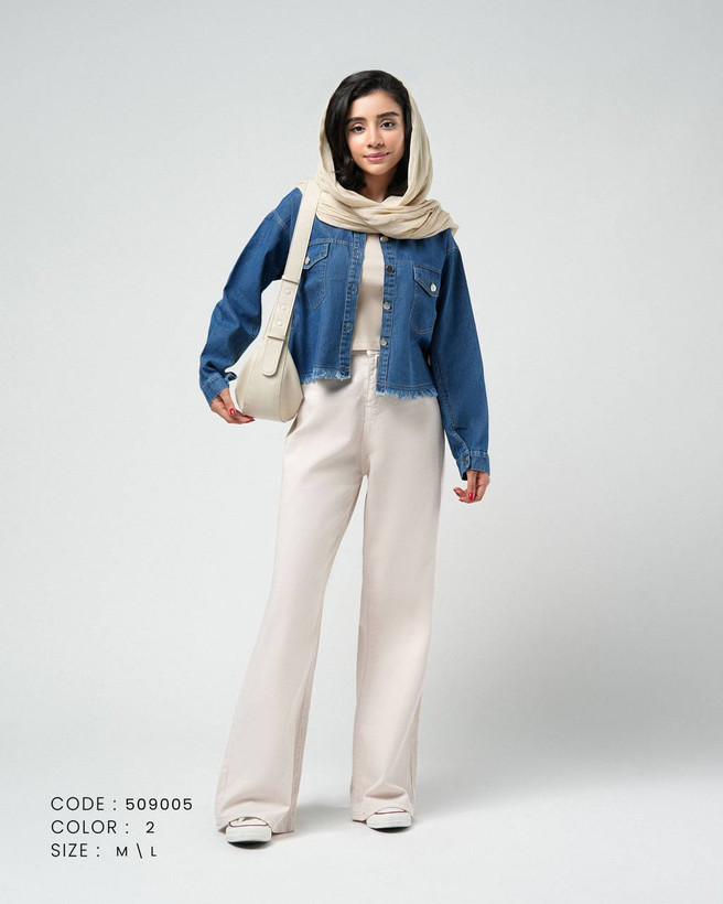کت جین کراپ در دو رنگ و دو سایز